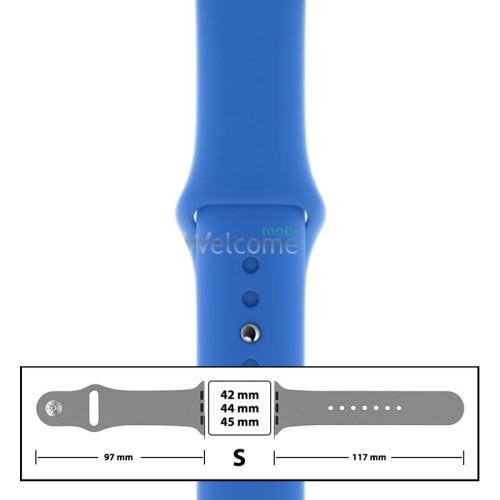 Ремешок силиконовый для Apple Watch 42,44,45 mm размер S (03) Sky Blue