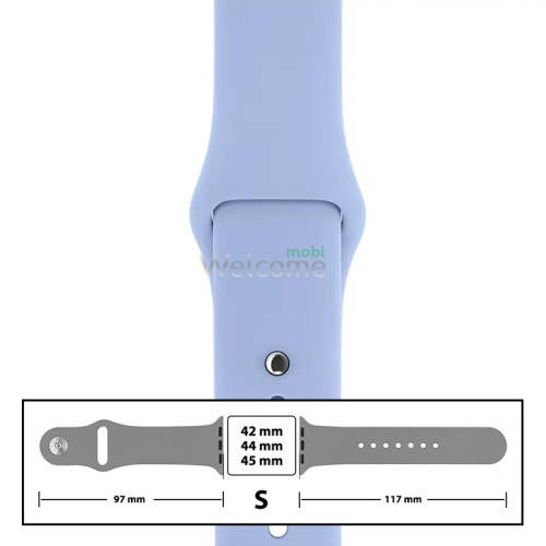 Ремешок силиконовый для Apple Watch 42,44,45 mm размер S (05) Lilac Cream