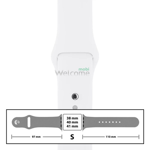 Ремінець силіконовий для Apple Watch 38/40/41 mm розмір S (09) White