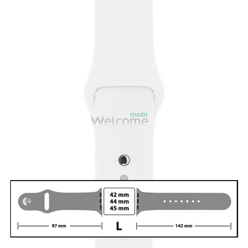 Ремінець силіконовий для Apple Watch 42/44/45 mm розмір L (09) White