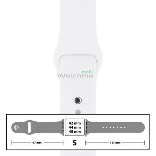 Ремінець силіконовий для Apple Watch 42/44/45 mm розмір S (09) White