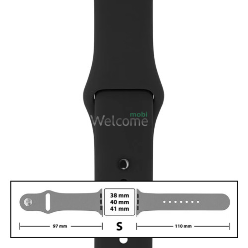 Ремінець силіконовий для Apple Watch 38/40/41 mm розмір S (18) Black
