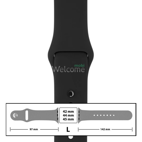 Ремешок силиконовый для Apple Watch 42,44,45 mm размер L (18) Black