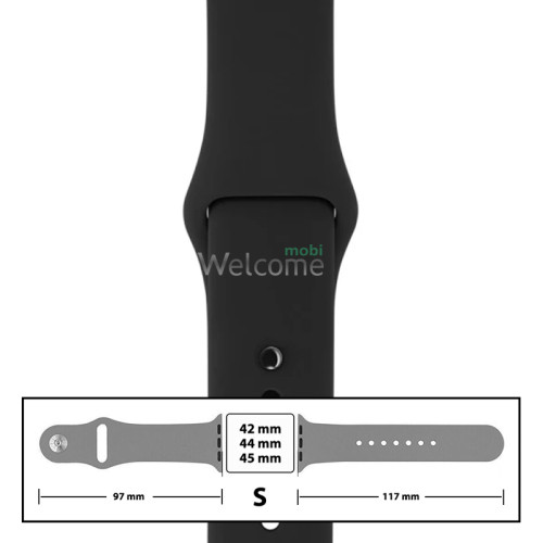 Ремінець силіконовий для Apple Watch 42/44/45 mm розмір S (18) Black
