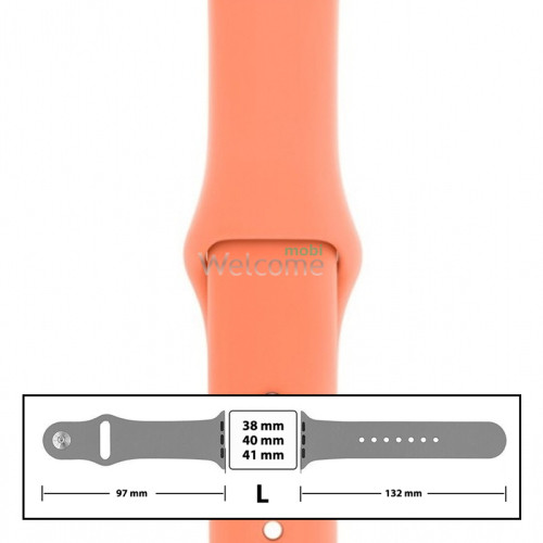 Ремешок силиконовый для Apple Watch 38,40,41 mm размер L (44) Peach