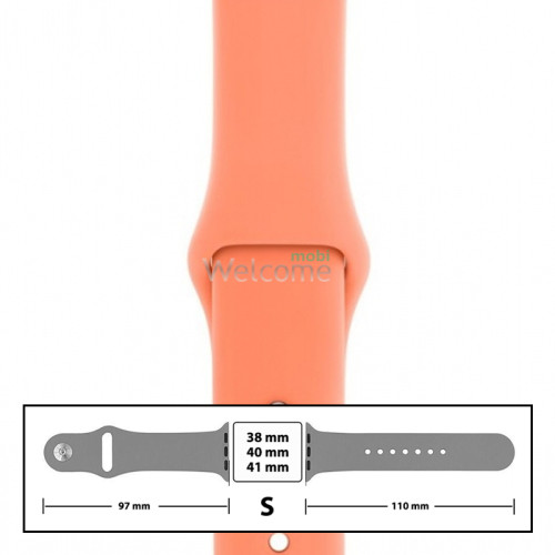 Ремінець силіконовий для Apple Watch 38/40/41 mm розмір S (44) Peach