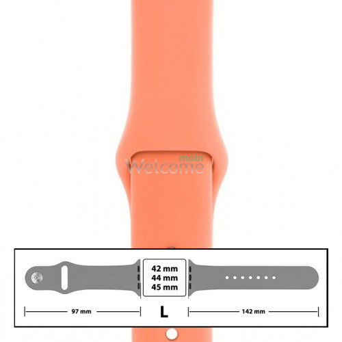 Ремінець силіконовий для Apple Watch 42/44/45 mm розмір L (44) Peach