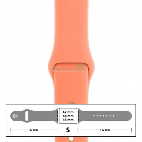 Ремешок силиконовый для Apple Watch 42,44,45 mm размер S (44) Peach