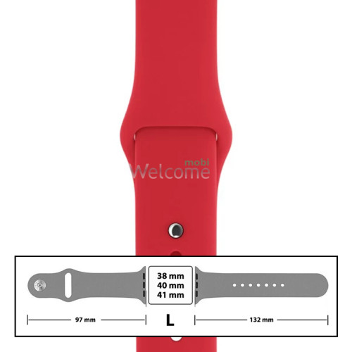 Ремінець силіконовий для Apple Watch 38/40/41 mm розмір L (14) Red