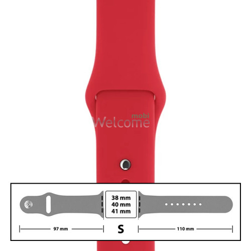 Ремінець силіконовий для Apple Watch 38/40/41 mm розмір S (14) Red
