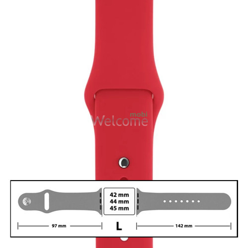 Ремінець силіконовий для Apple Watch 42/44/45 mm розмір L (14) Red
