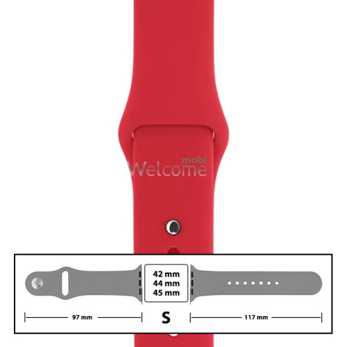 Ремінець силіконовий для Apple Watch 42/44/45 mm розмір S (14) Red