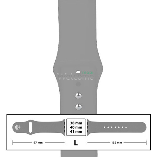 Ремінець силіконовий для Apple Watch 38/40/41 mm розмір L (26) Light Grey