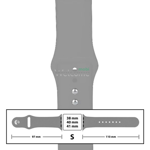 Ремешок силиконовый для Apple Watch 38,40,41 mm размер S (26) Light Grey