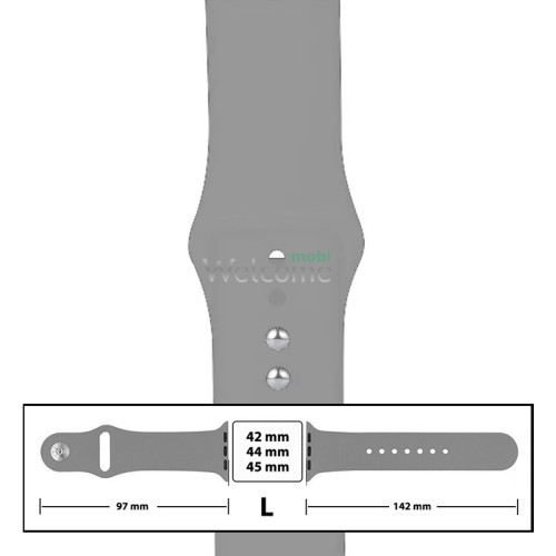 Ремінець силіконовий для Apple Watch 42/44/45 mm розмір L (26) Light Grey