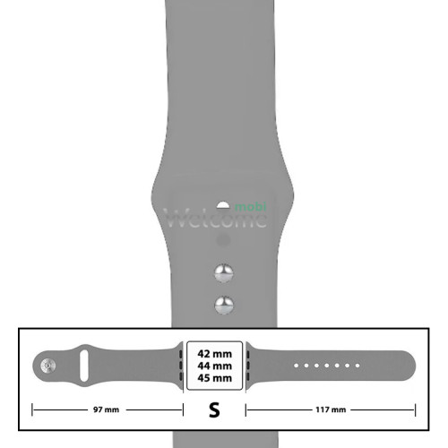 Ремінець силіконовий для Apple Watch 42/44/45 mm розмір S (26) Light Grey