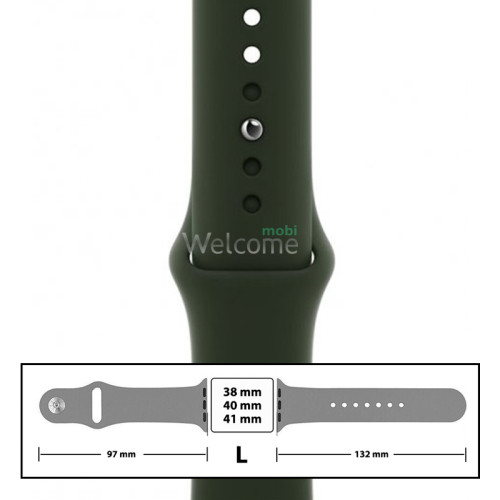 Ремінець силіконовий для Apple Watch 38/40/41 mm розмір L (54) Forest Green