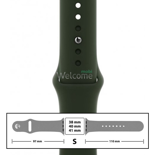Ремешок силиконовый для Apple Watch 38,40,41 mm размер S (54) Forest Green