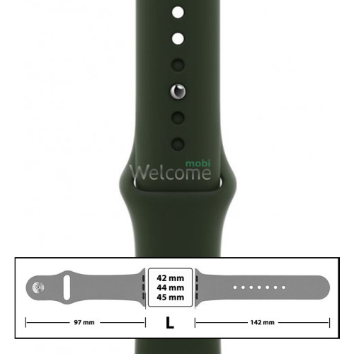 Ремешок силиконовый для Apple Watch 42,44,45 mm размер L (54) Forest Green