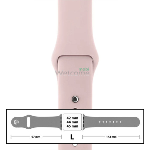 Ремінець силіконовий для Apple Watch 42/44/45 mm розмір L (65) Pink Sand