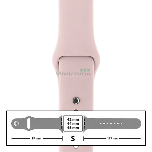 Ремешок силиконовый для Apple Watch 42,44,45 mm размер S (65) Pink Sand