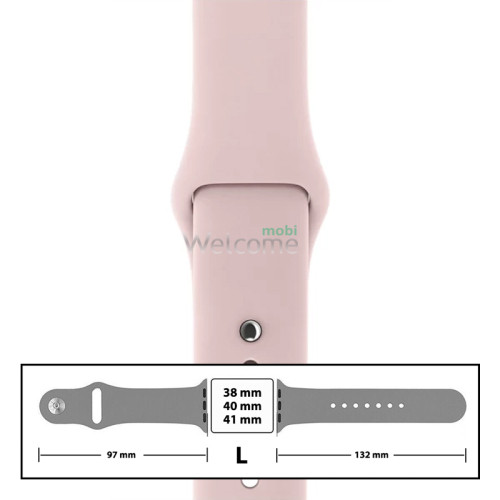 Ремінець силіконовий для Apple Watch 38/40/41 mm розмір L (65) Pink Sand
