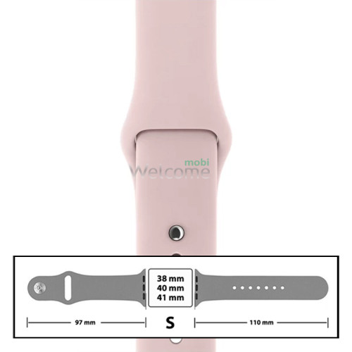 Ремінець силіконовий для Apple Watch 38/40/41 mm розмір S (65) Pink Sand