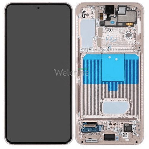 Дисплей Samsung SM-S901 Galaxy S22 (2022) в сборе с сенсором и рамкой Pink Gold service orig