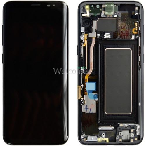 Дисплей Samsung SM-G950FD Galaxy S8 в зборі з сенсором та рамкою Midnight Black (оригінал переклей)