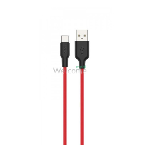 USB кабель HOCO X21 Plus Silicone Type-C 3A 2m black/red