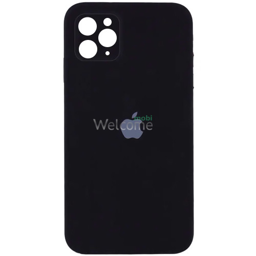 Silicone case for iPhone 11 Pro Max (18) black (квадратный) square side 