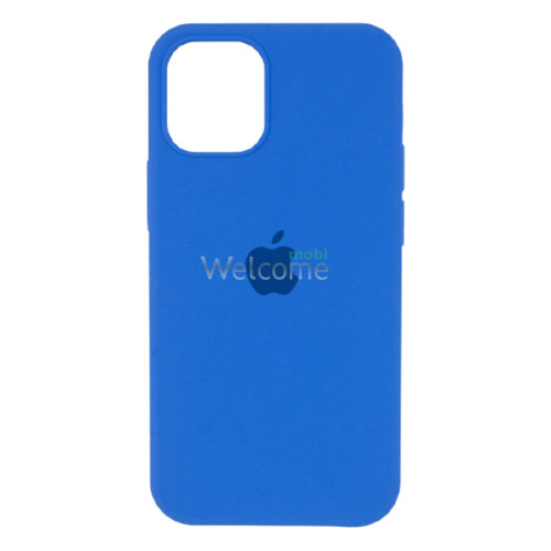 Silicone case for iPhone 12,12 Pro ( 3) royal blue (закрытый низ)
