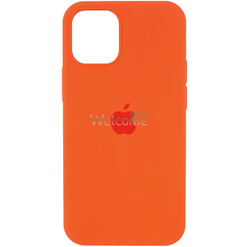 Silicone case for iPhone 12,12 Pro (13) orange (закрытый низ)