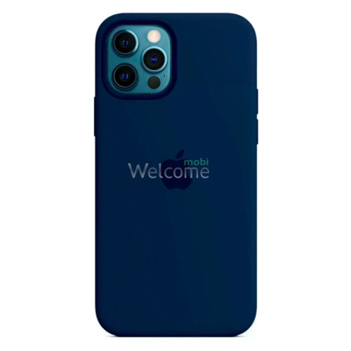 Silicone case for iPhone 12,12 Pro (36) blue cobalt (закрытый низ)