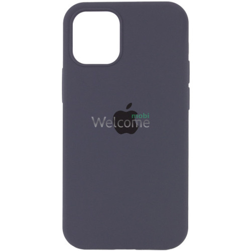 Silicone case for iPhone 14 (15) dark grey (закрытый низ)