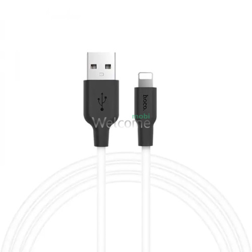 USB кабель HOCO X21 Plus Silicone Lightning 2.4A 2m black/white