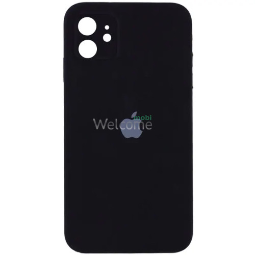 Silicone case for iPhone 11 (18) Black (квадратний) square side 