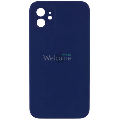 Silicone case for iPhone 11 (17) Midnight blue (квадратный) square side 