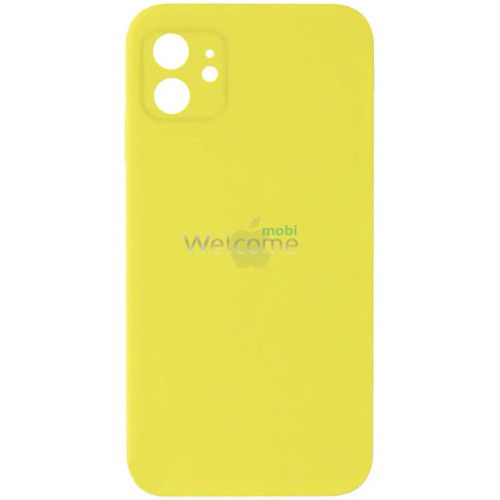 Silicone case for iPhone 11 ( 9) Bright Yellow (квадратный) square side 