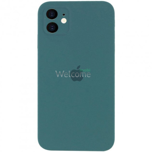 Silicone case for iPhone 11 (55) Pine Green (квадратный) square side 