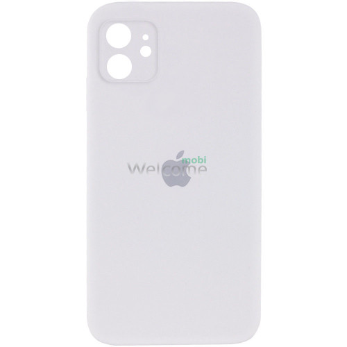 Silicone case for iPhone 11 ( 9) White (квадратный) square side 