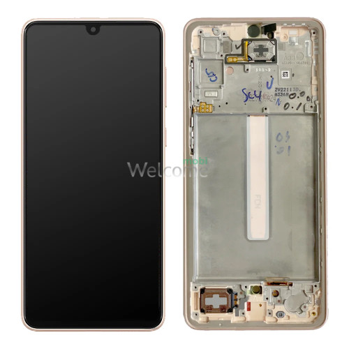Дисплей Samsung SM-A336 Galaxy A33 5G (2022) в сборе с сенсором и рамкой Peach Gold service orig