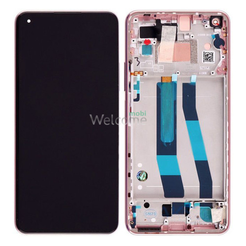 Дисплей Xiaomi 11 Lite 5G NE/11T Lite (2021) в зборі з сенсором та рамкою Peach Pink service orig