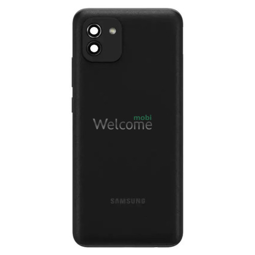 Задняя крышка Samsung A035 Galaxy A03 black (со стеклом камеры)