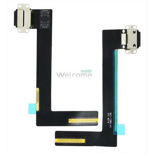 Шлейф iPad Air 2 коннектора зарядки, с компонентами, black