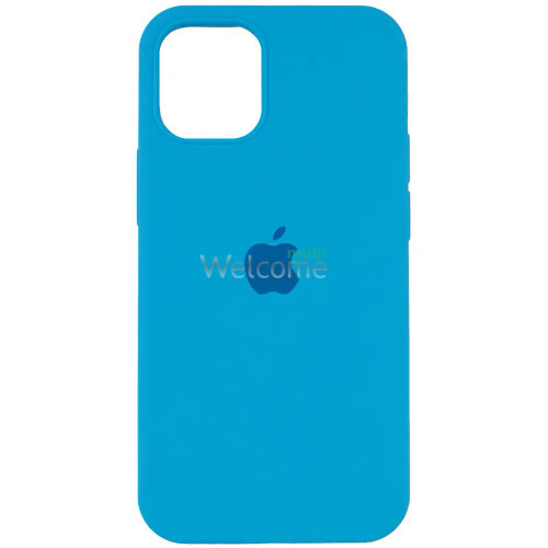 Silicone case for iPhone 13 (16) blue (закритий низ)