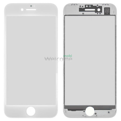 Стекло корпуса iPhone 8,iPhone SE 2020 с OCA-пленкой и рамкой white (Original PRC)