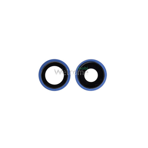 Стекло камеры iPhone 12 с рамкой blue (комплект 2шт)