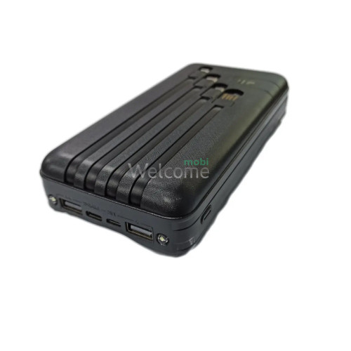 Зовнішній акумулятор (power bank) BPW1 30000mAh black (4 кабелі в комплекті: USB, microUSB, Type-C, Lightning)