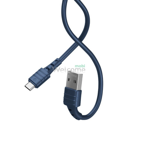 USB кабель micro Remax Zeron Series Elastic RC-179m, 2.4A 1m blue